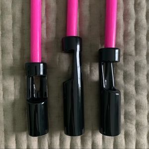 Set of 3 Black Painted Ceramic Candle Sticks